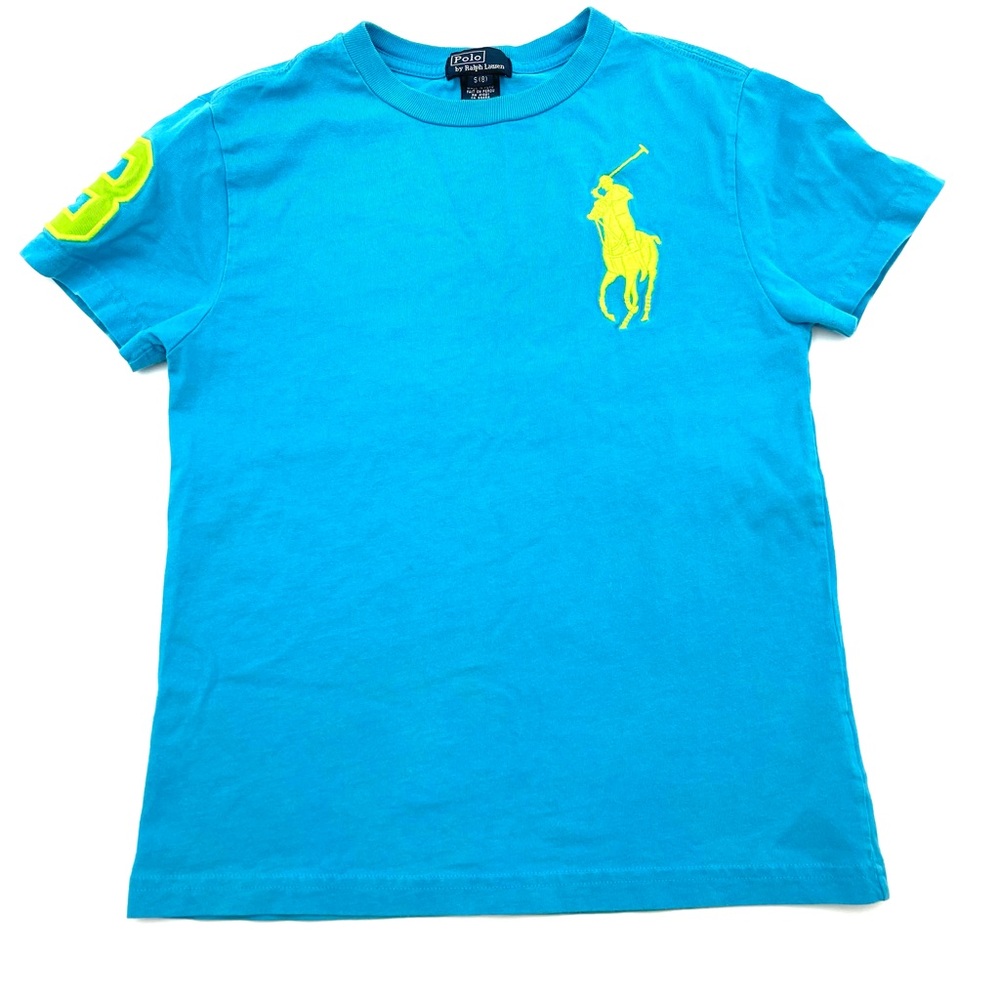 Polo by Ralph Lauren Kids Turquoise Tee with Yellow Logo Small